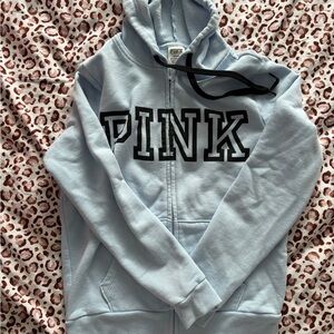 PINK Victoria's Secret Light Blue Zip Up Hoodie
